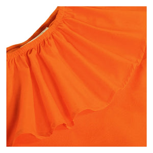 Molo - Chloey Organic Cotton Asymmetrical Ruffled Dress | Orange