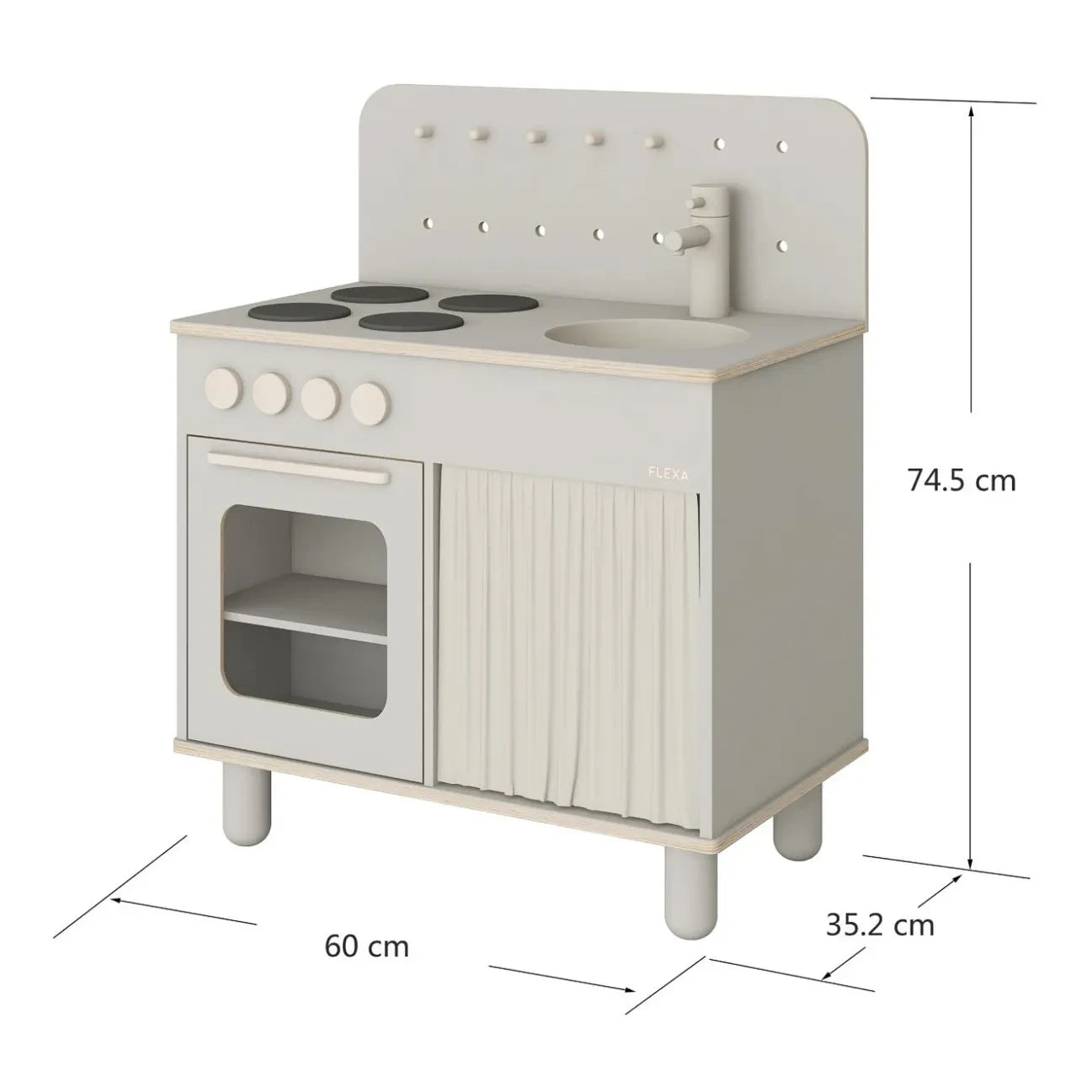 Flexa - Wooden Play Kitchen | Light Gray