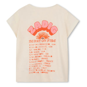 Zadig & Voltaire - Heart On Fire Tunus yakalı tişört | Ekru