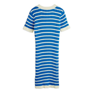 Mini Rodini - Gestreiftes Rippkleid aus Bio-Baumwolle | Blau