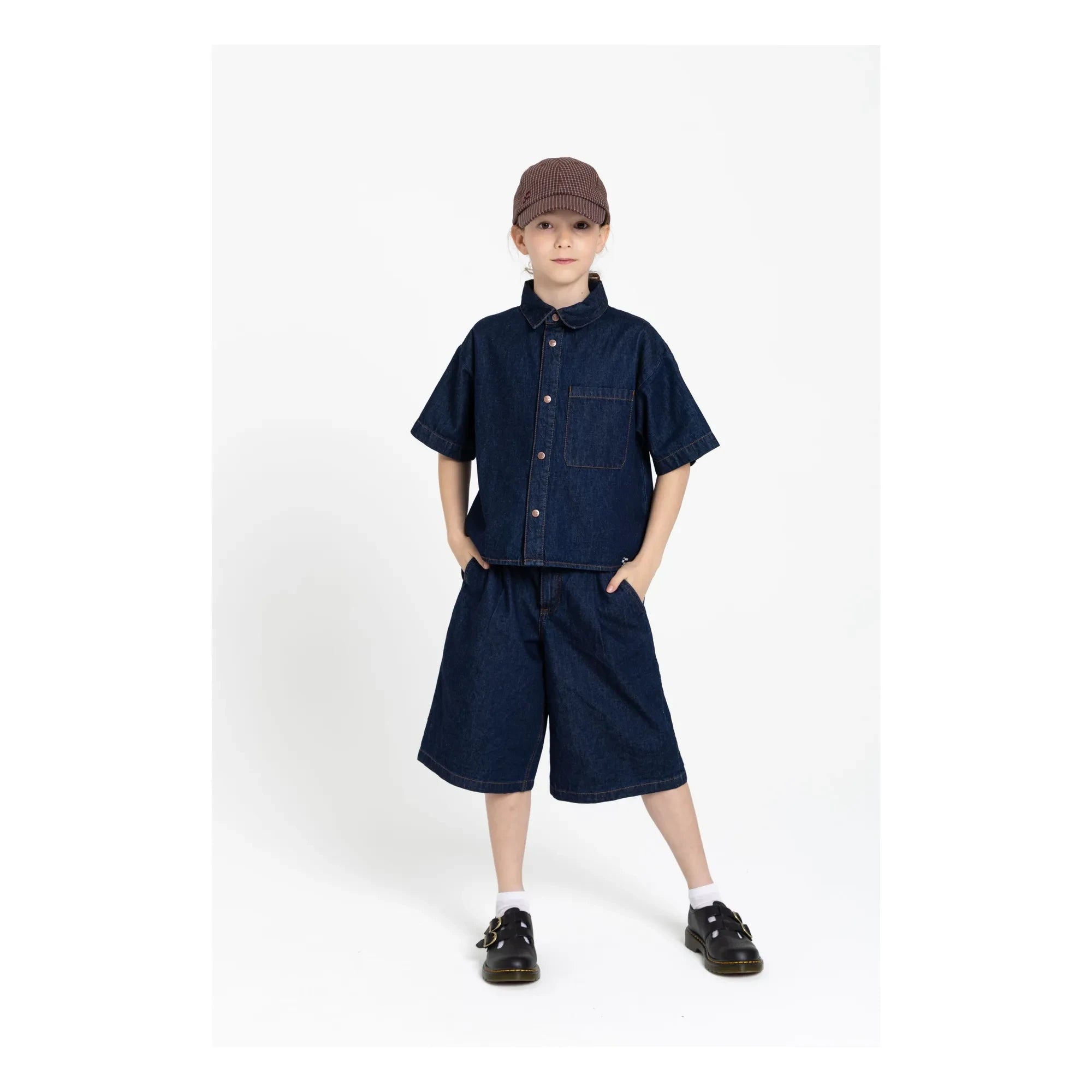 Finger in the nose - Bermuda şort Denim Tate | Koyu Mavi