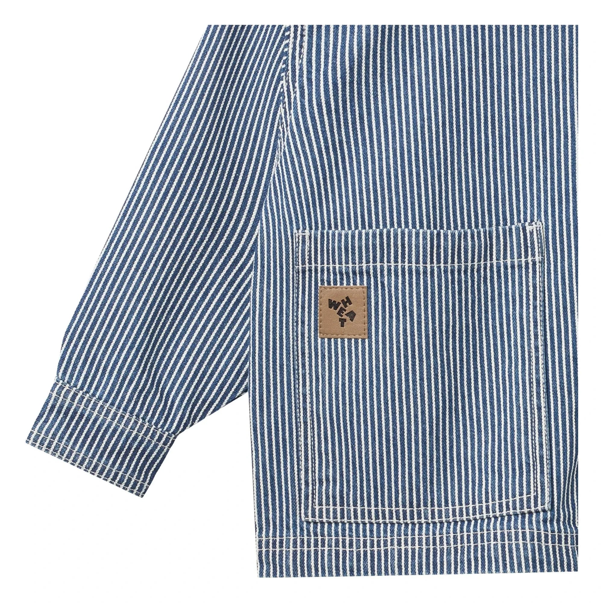 Wheat - Cole Denim Gestreifte Bio-Baumwolljacke | Blau