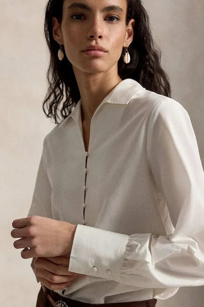 Polo Ralph Lauren kadın gömlek, ipek ilaveli