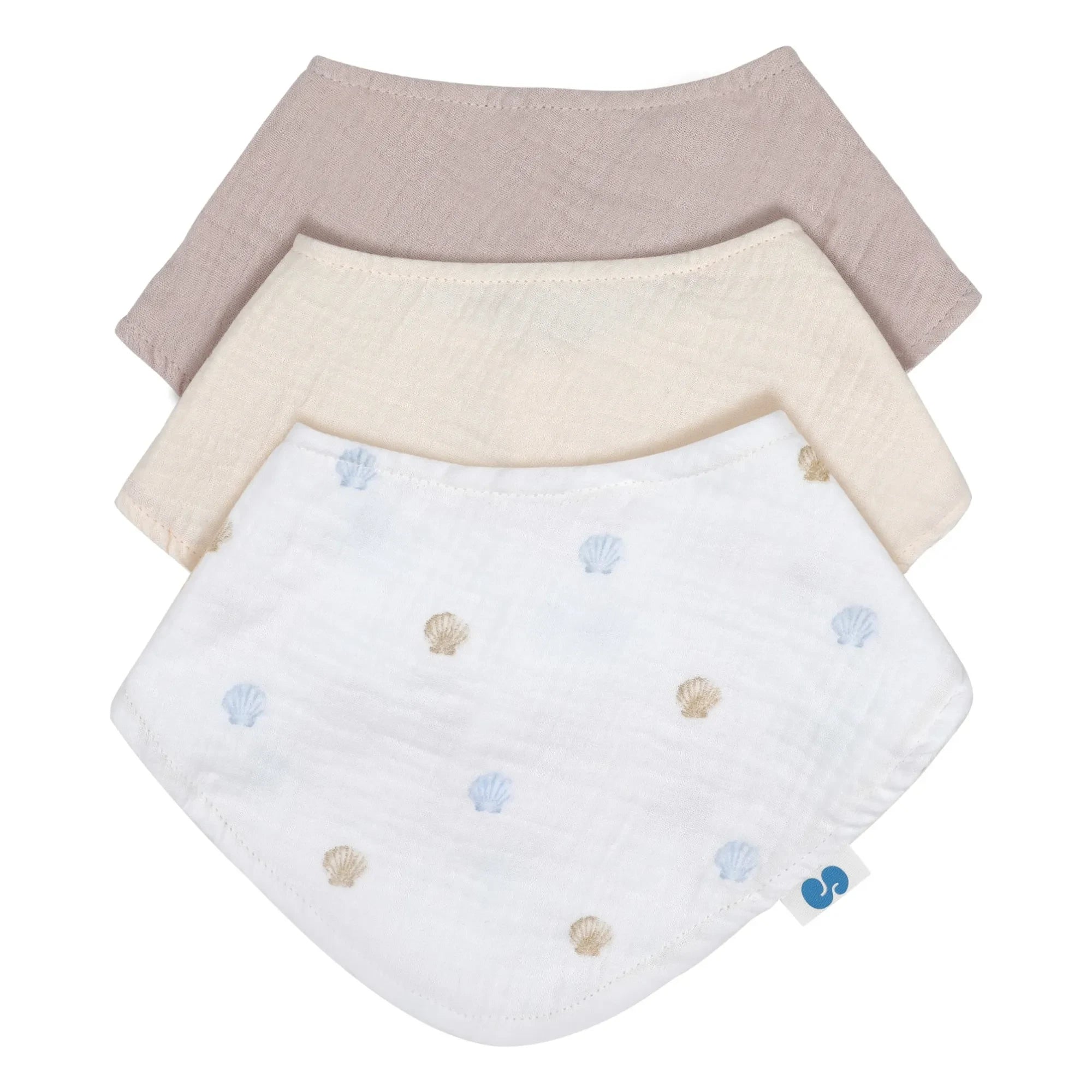 Soft Spot - Seaside organik pamuklu bandana önlükler - 3'lü Set | Seaside