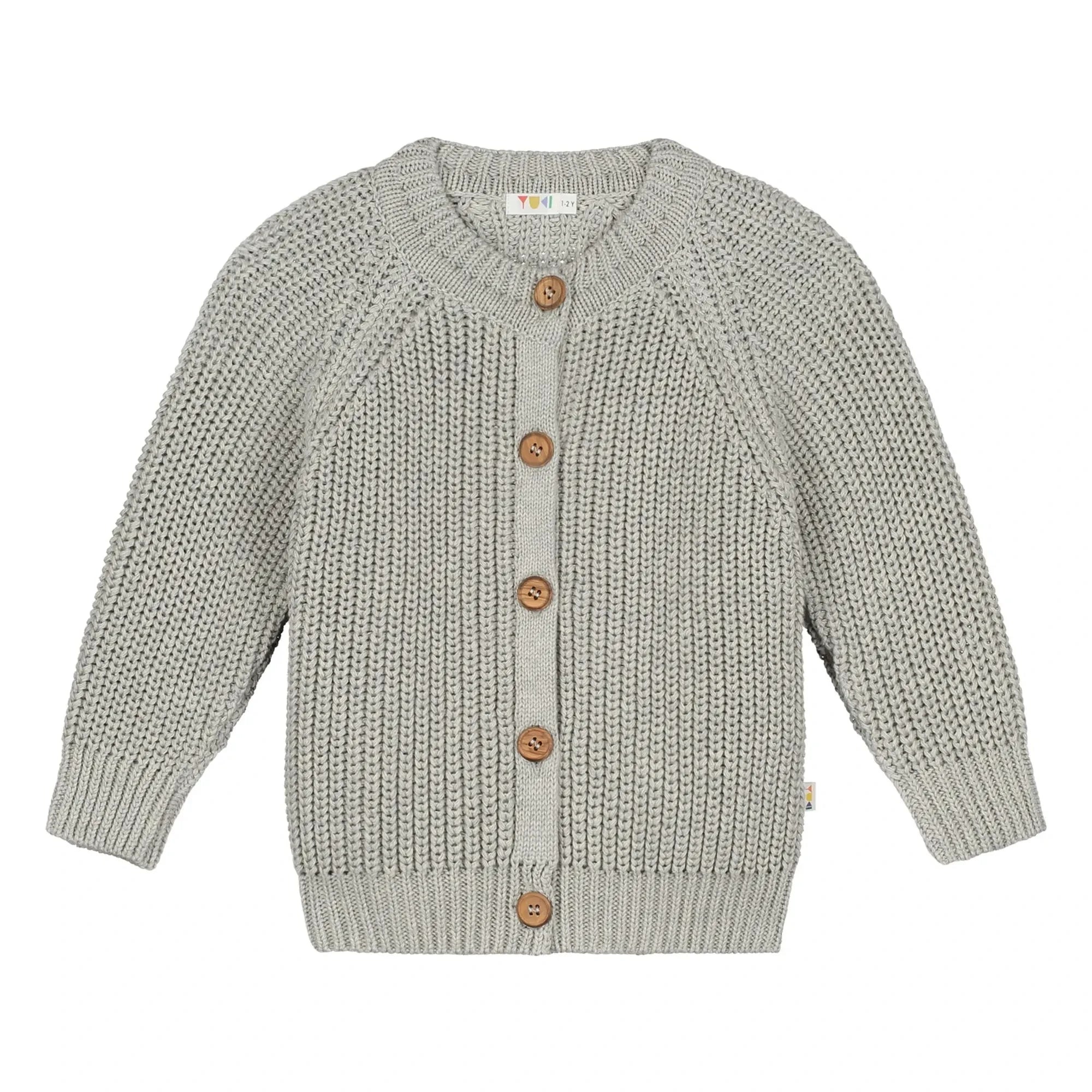 Yuki – Raglan-Cardigan aus Bio-Baumwolle | Grau