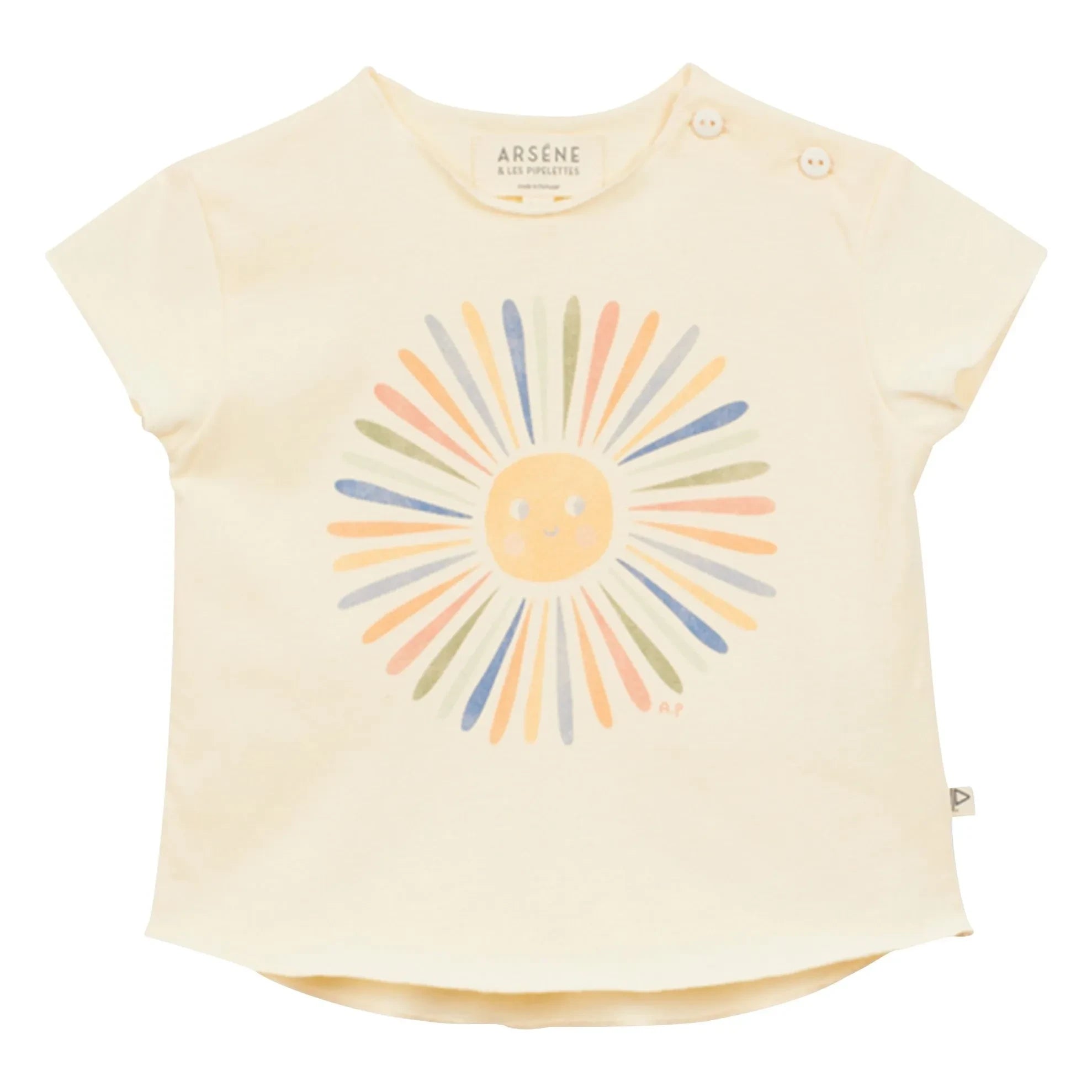 Arsène et Les Pipelettes - Soleil Organic Cotton T-shirt | Ecru
