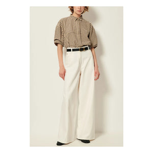 Sessùn - Florentina Cotton Checkered Shirt | Sand