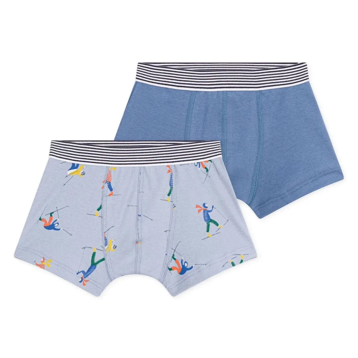 Petit Bateau - 2'li Organik Pamuklu Kayak Boxerları | Mavi