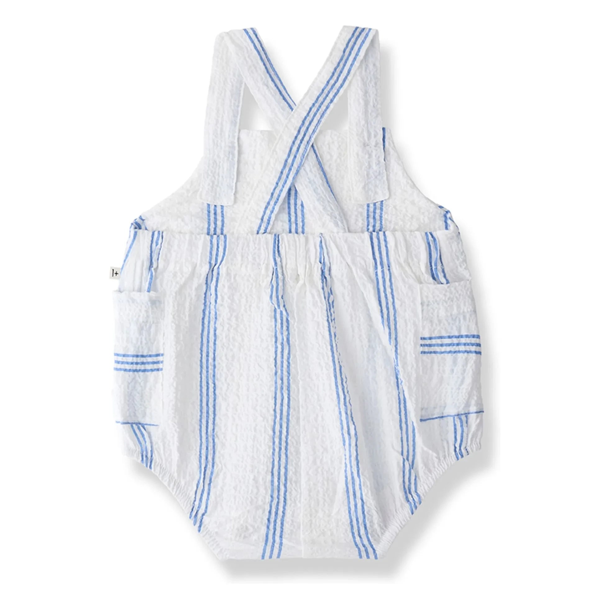 1+ in the family – Gestreifter Portitxol Overall | Hellblau