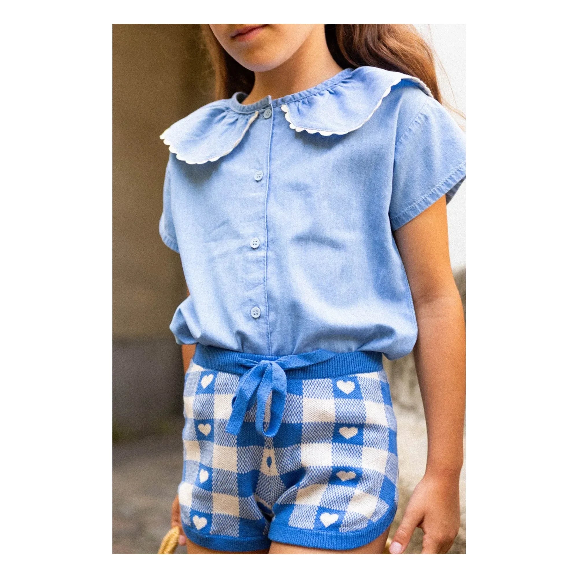 Louis Louise - Blouse Feston May Chambray | Açık Mavi