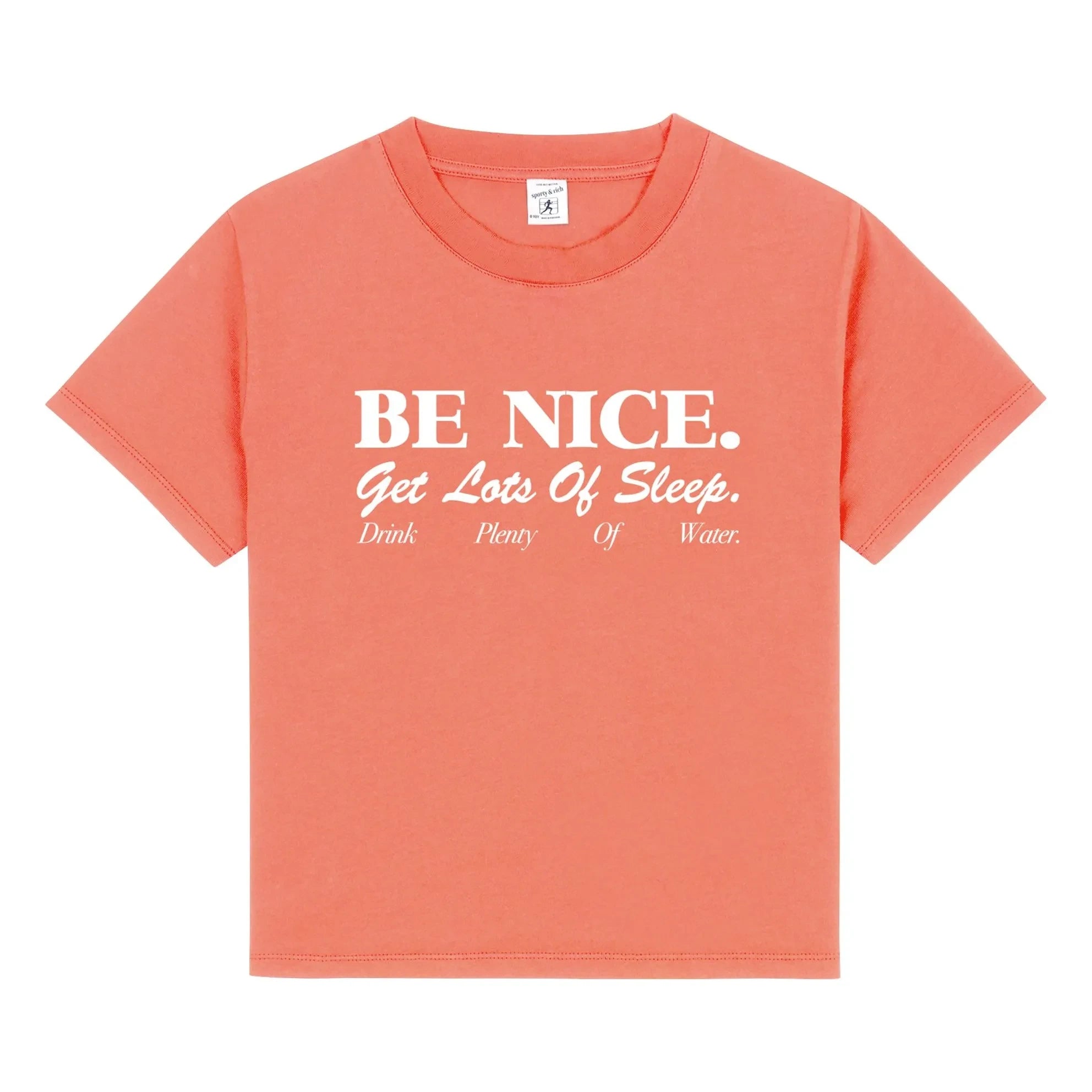 Sporty & Rich - Be Nice Tişört Geri dönüştürülmüş pamuk | Mercan