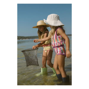 My First Cantê - Mila Abstract Textured Flounced Swimsuit | Pink