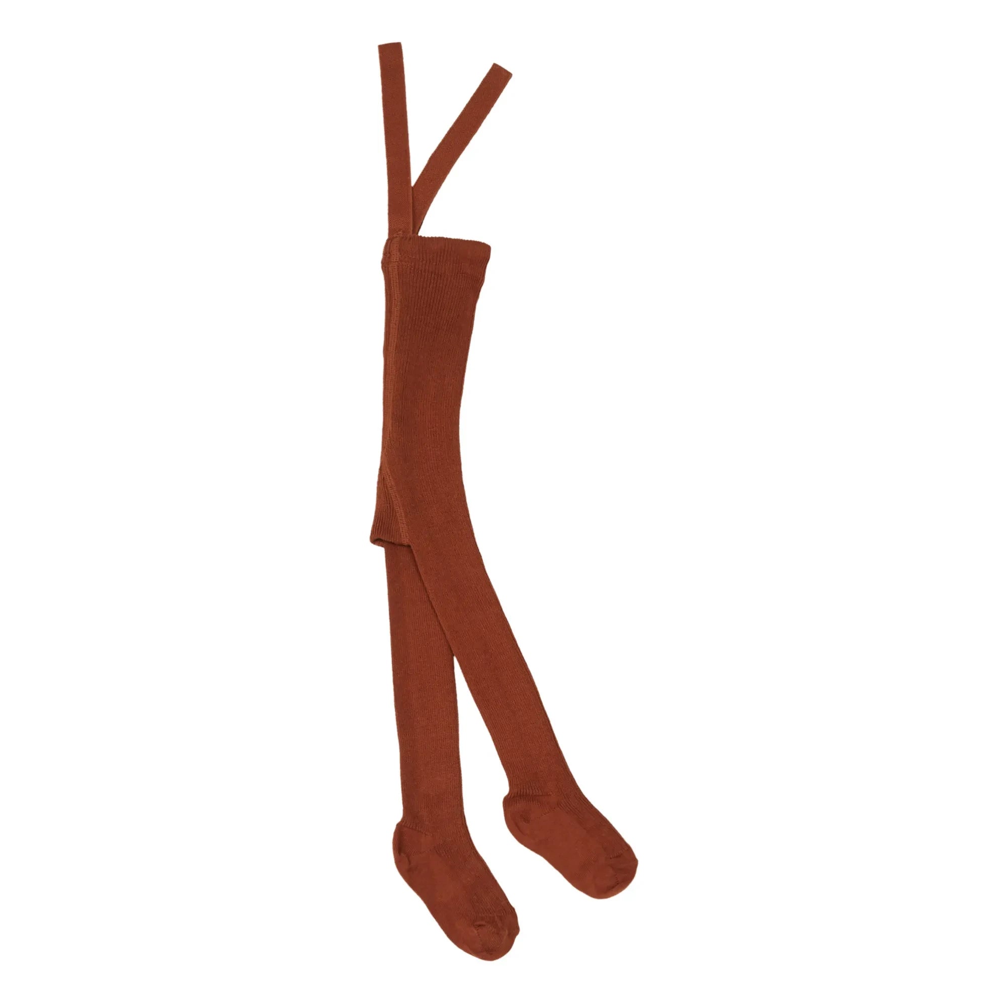 Silly Silas - Organic Cotton Striped Tights | Rust Red