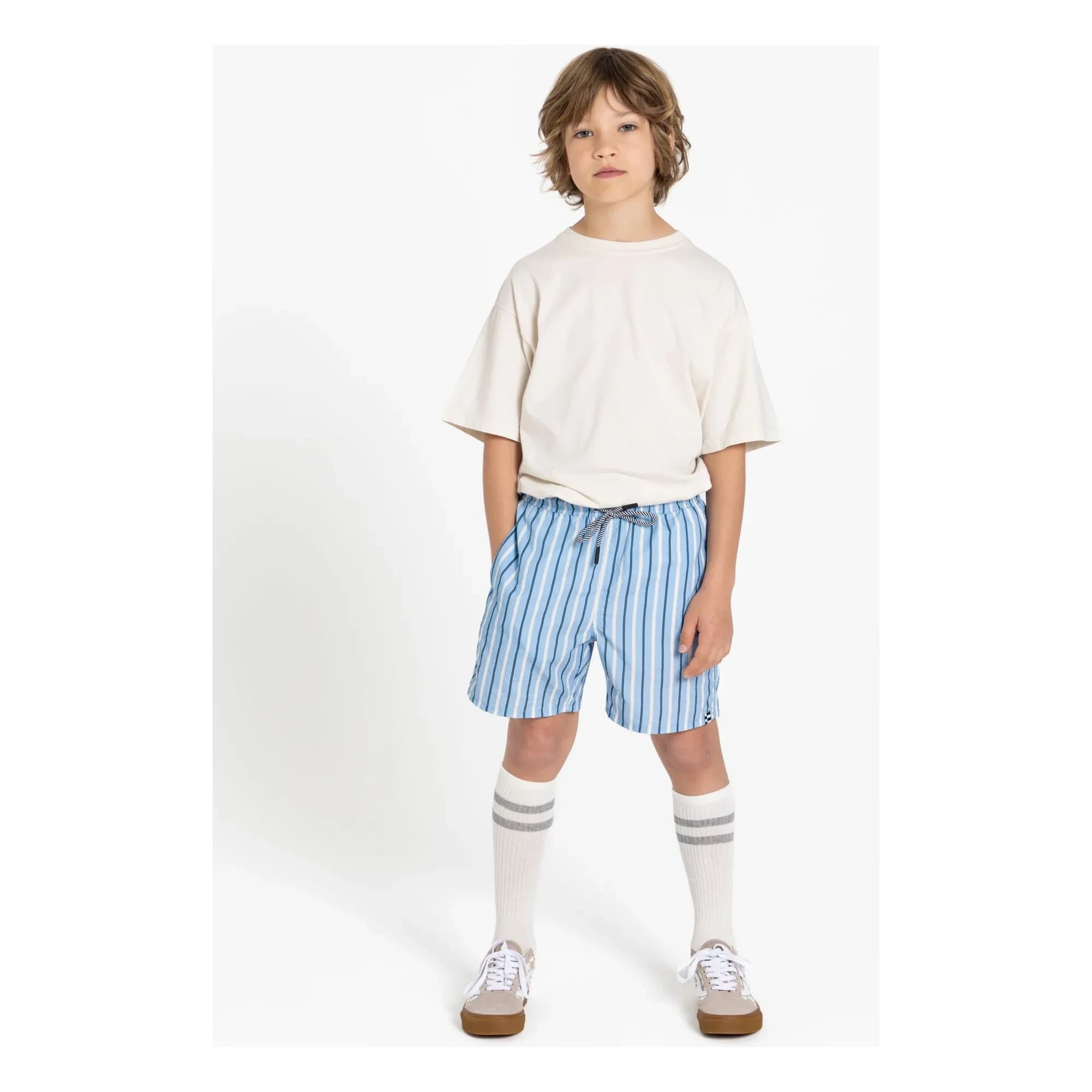 Finger in the nose - Freeboy Striped Swim Shorts | Blue