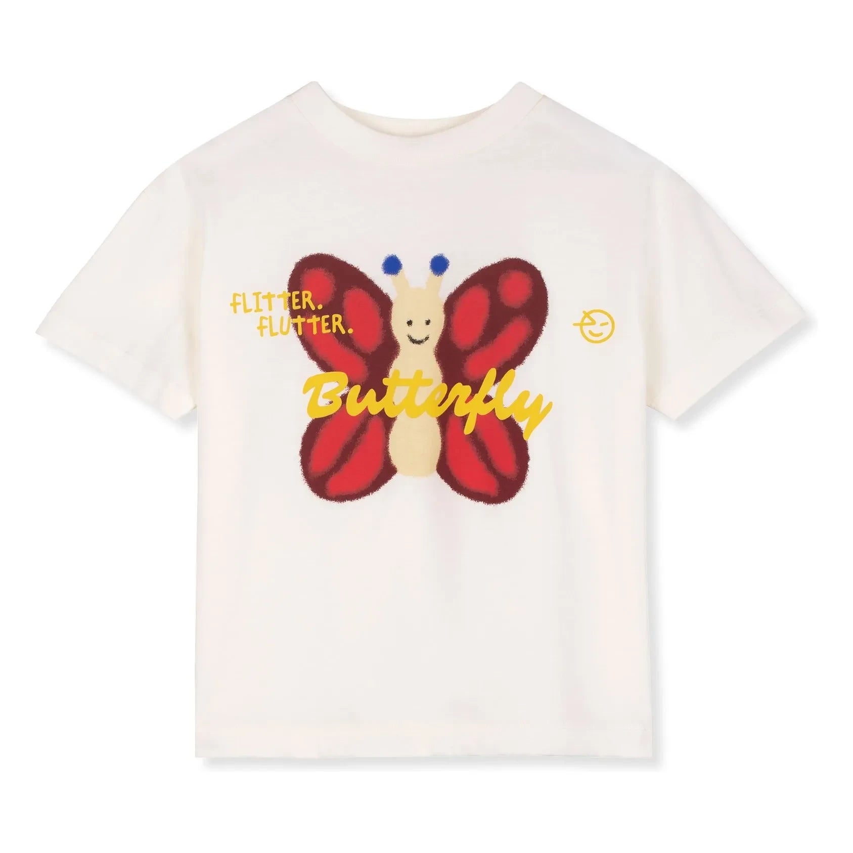 Wynken - Kelebek organik pamuk T-shirt | Ekru