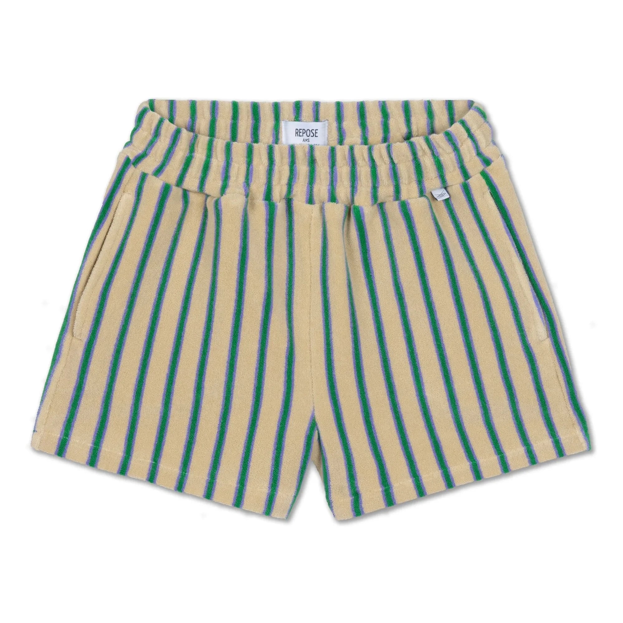 Repose AMS - Gestreifte Shorts aus Bio-Baumwolle | Blassgelb