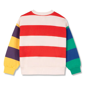 Wynken - Organik pamuklu çizgili sweatshirt | Ecru