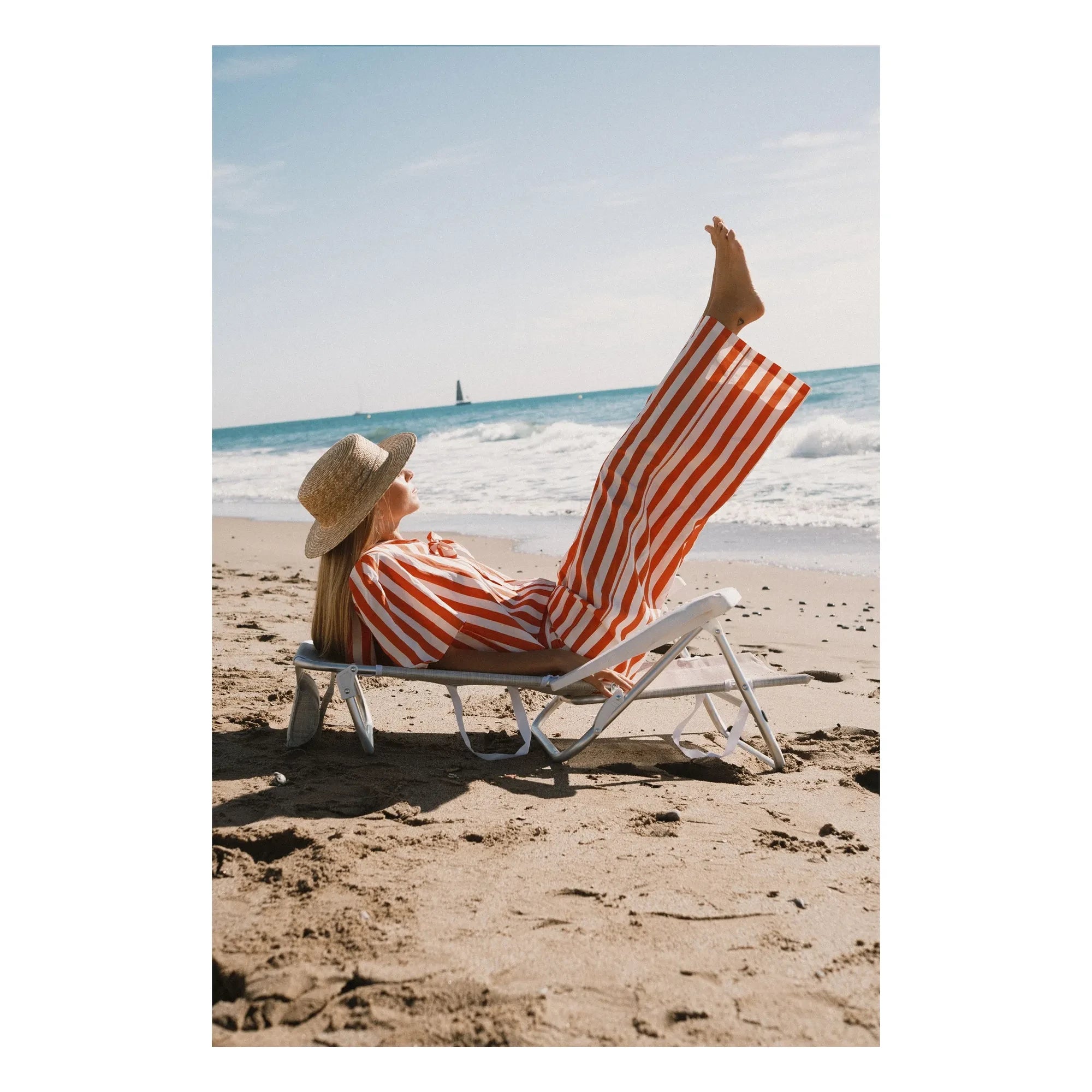 The Tiny Big Sister - Linen and Cotton Striped Pants | Red