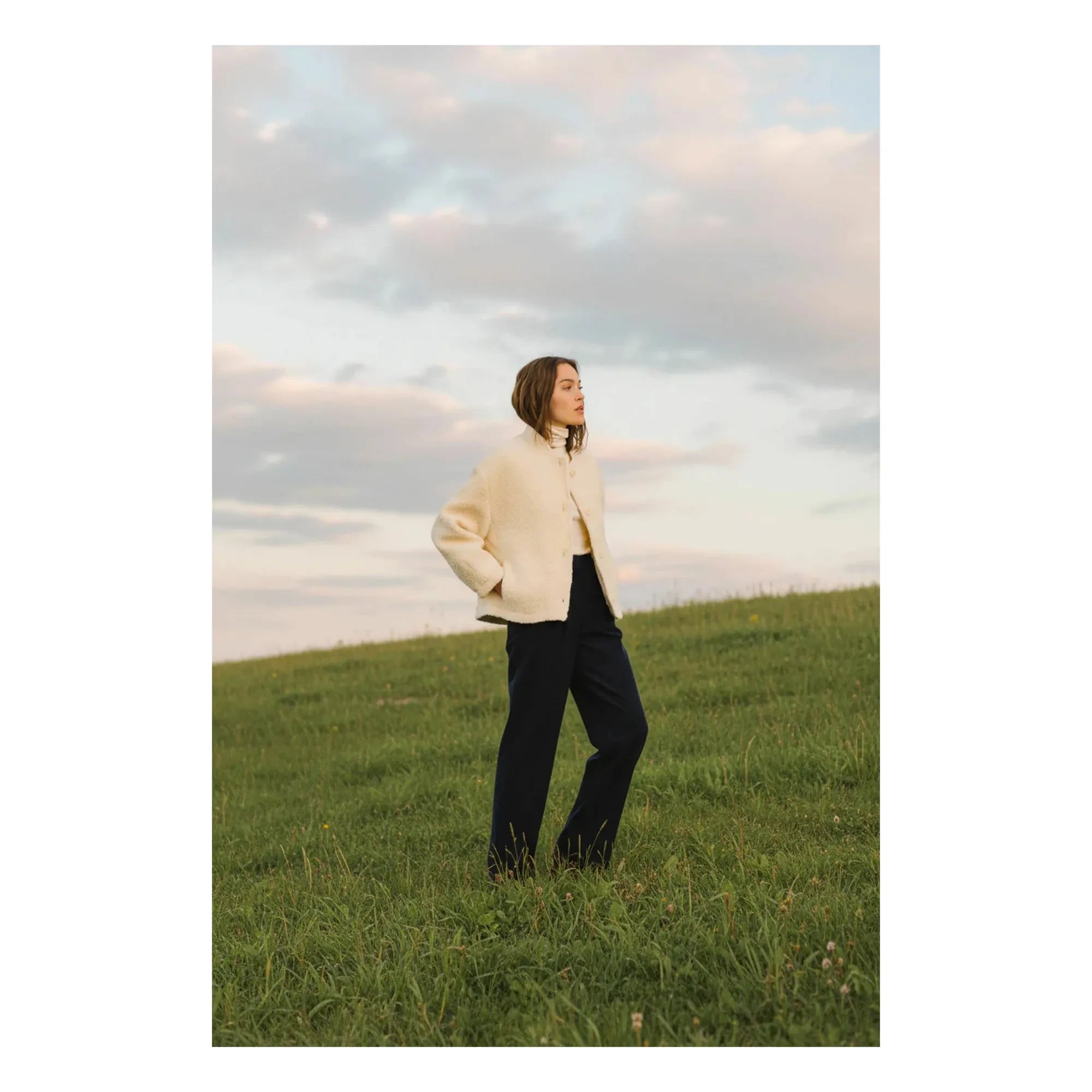 Sacrécoeur - Jay Bouclette Virgin Wool Ceket | Beyaz
