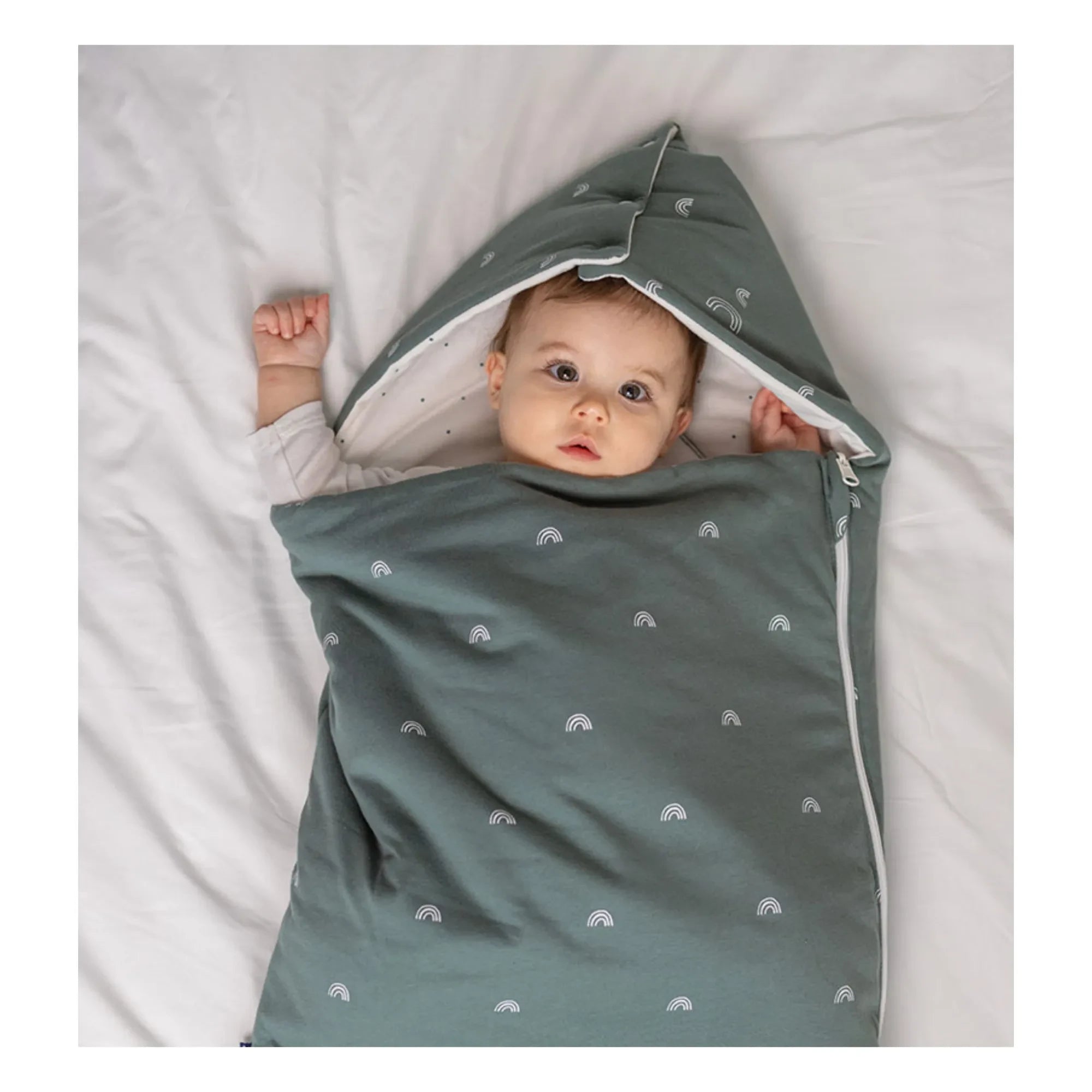Les Petites Billes – Beidseitiges Ganzjahres-Babynest | Grün