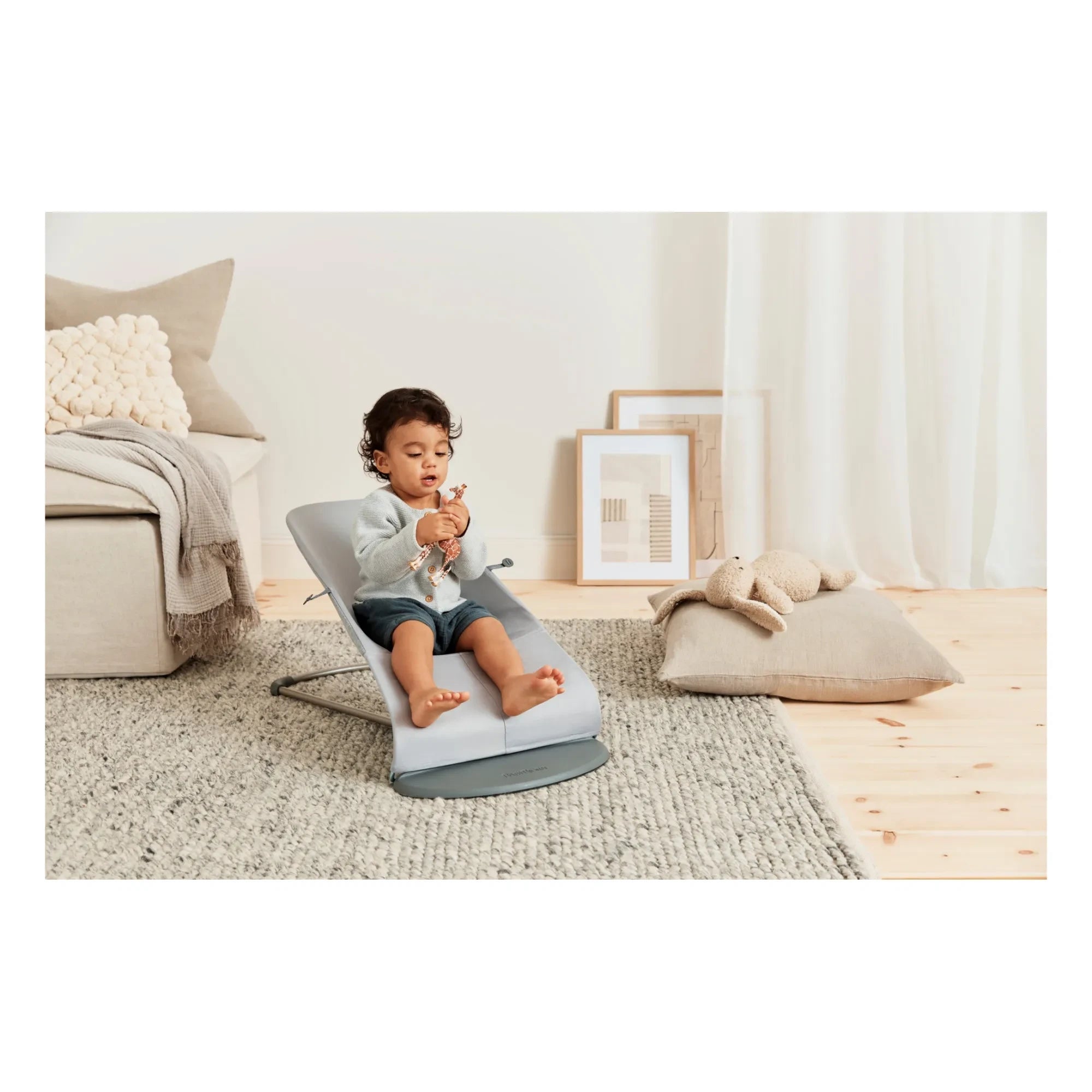 BabyBjörn - Bliss Baby Bouncer için 3D Jersey Kılıf | Açık gri