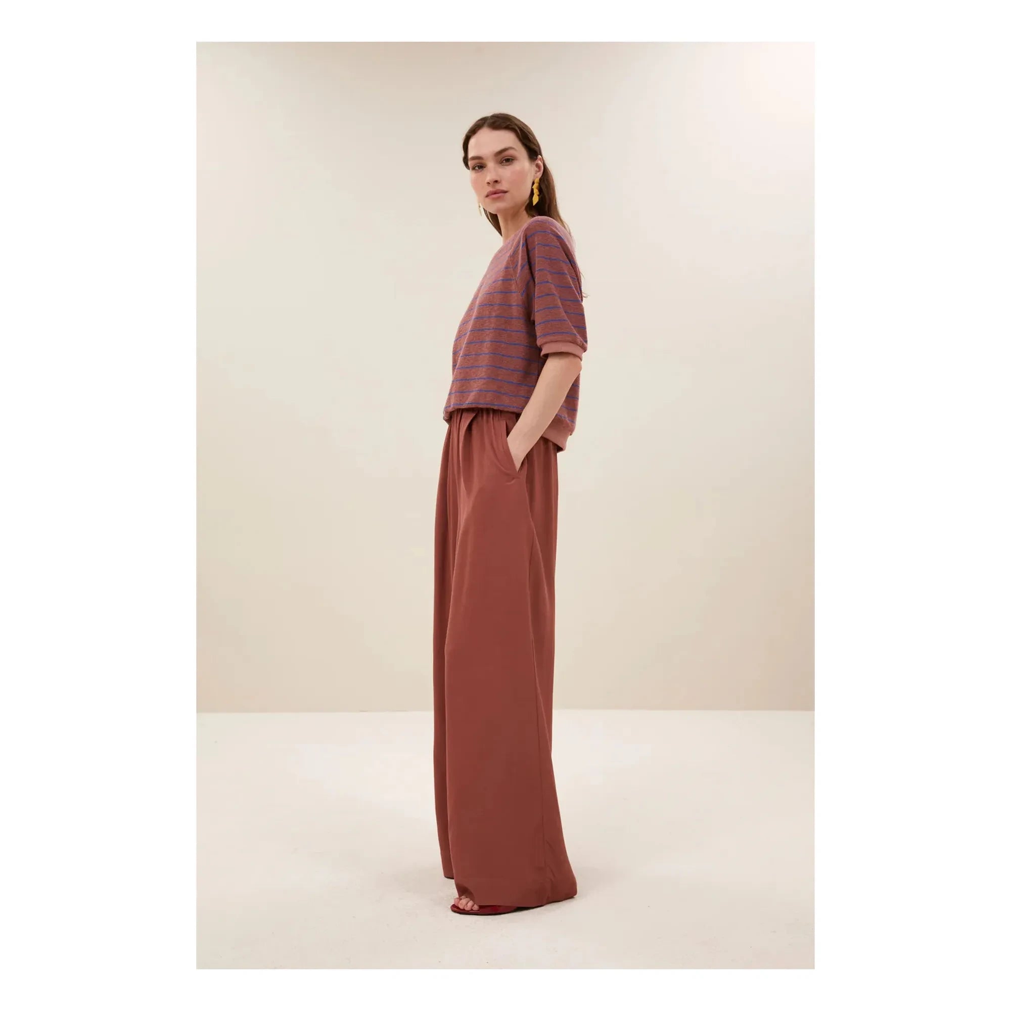 By Bar - Striped T-shirt Neva Organic cotton | Brick red