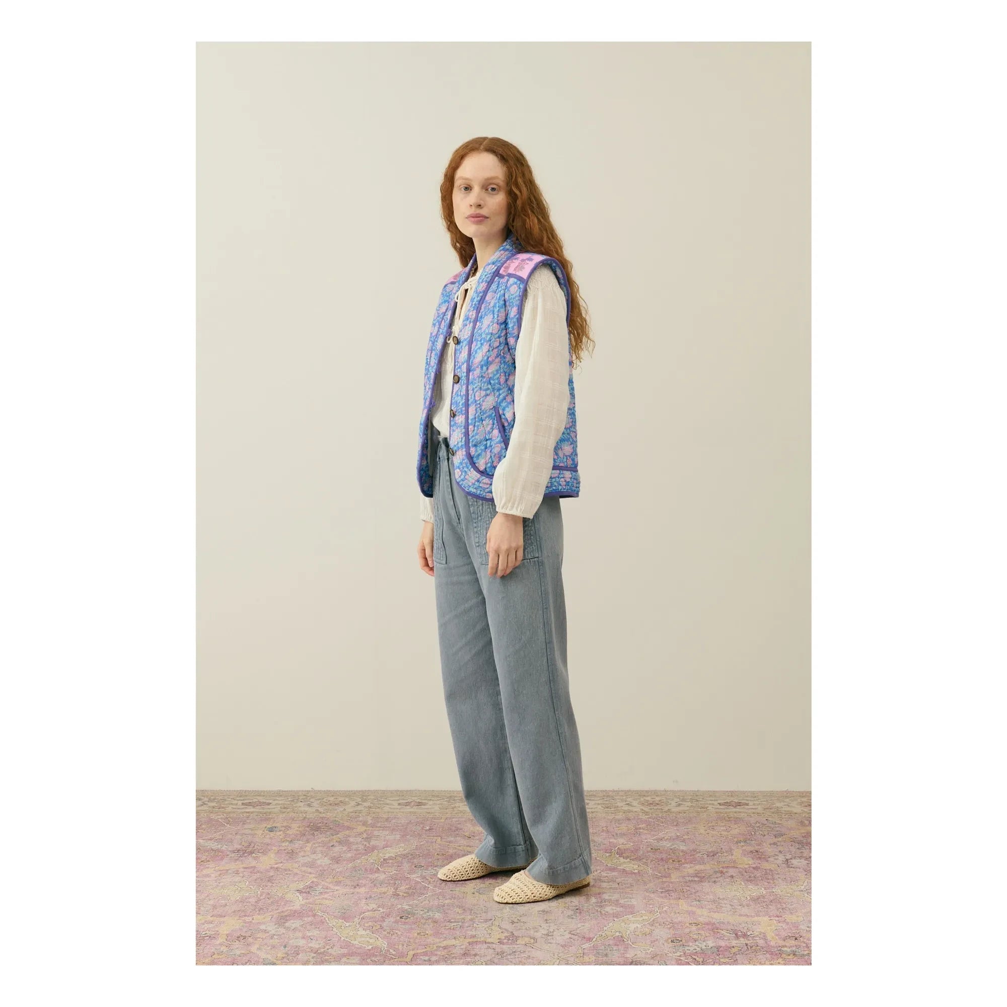 Louise Misha - Nelina Organic Cotton Quilted Jacket - Women's Collection | Blue