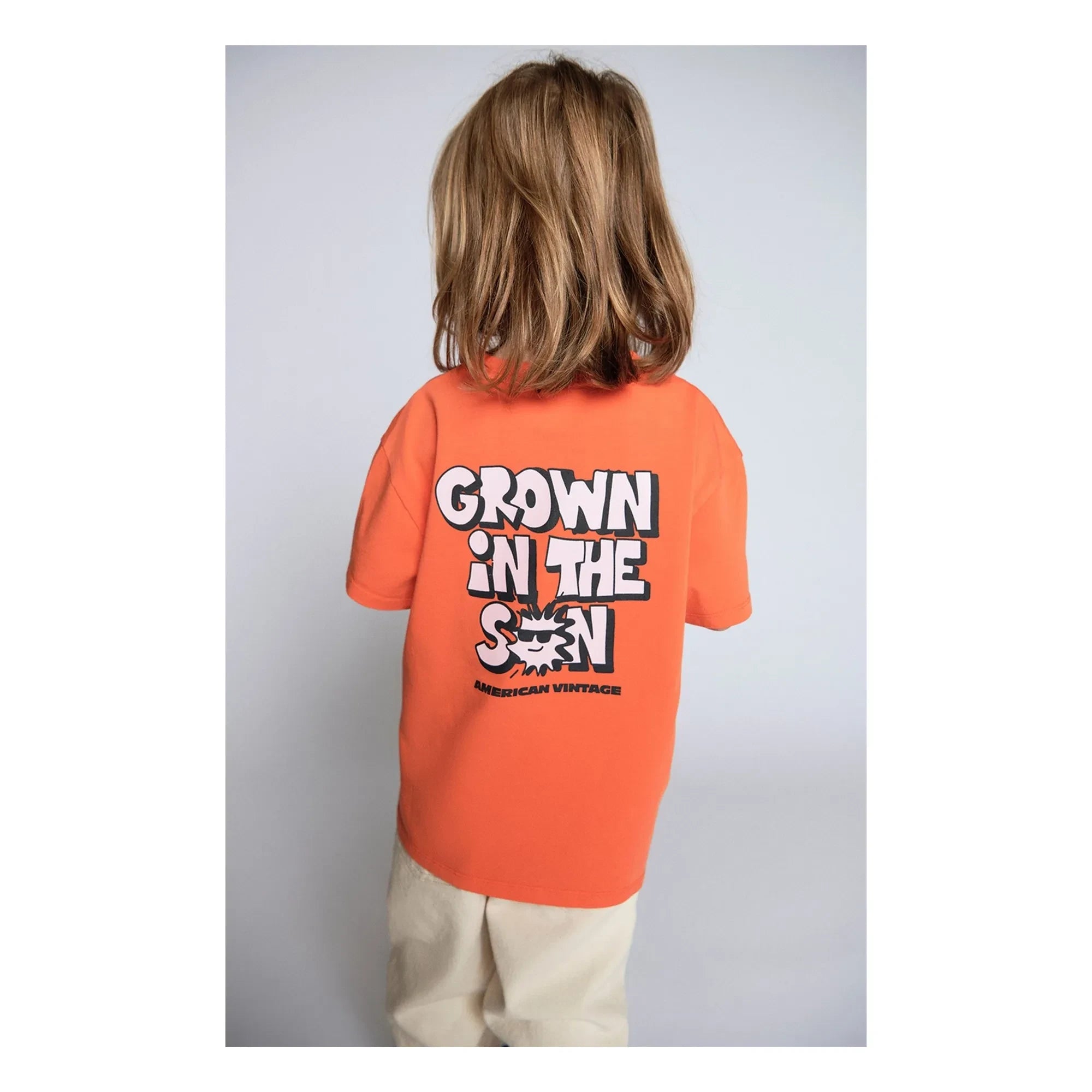 American Vintage - Fizvalley T-Shirt mit Sonnenaufdruck | Mandarine