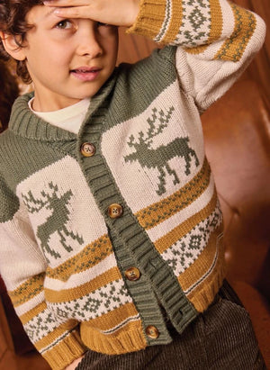 Bonton - Fleece-Strickjacke | Khaki