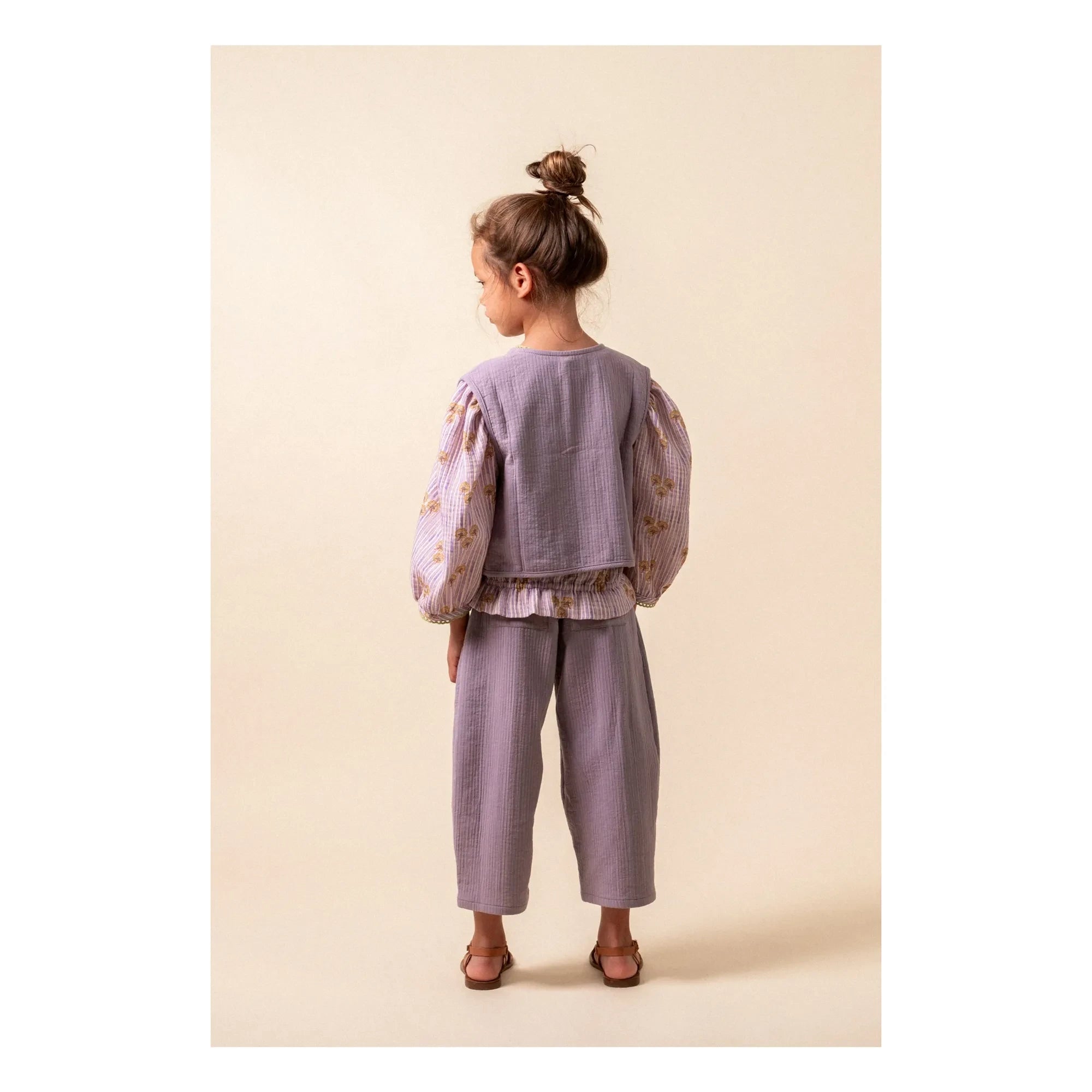 birinit - Loose Fit Vintage Organic Cotton Gaze Pants | Beige
