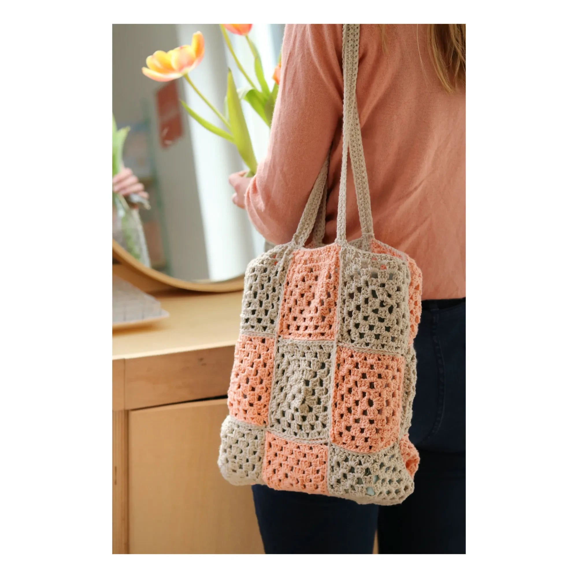 La Petite Épicerie – DIY Oma-Quadrate-Tasche | Pfirsich