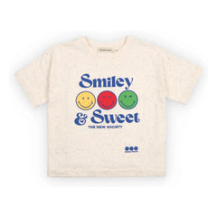 the new society - Smiley und Sweatshirt | Gebrochenes Weiß Melange