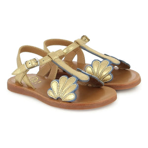 Pom d'Api - Plagette Bloom sandaletler | Altın