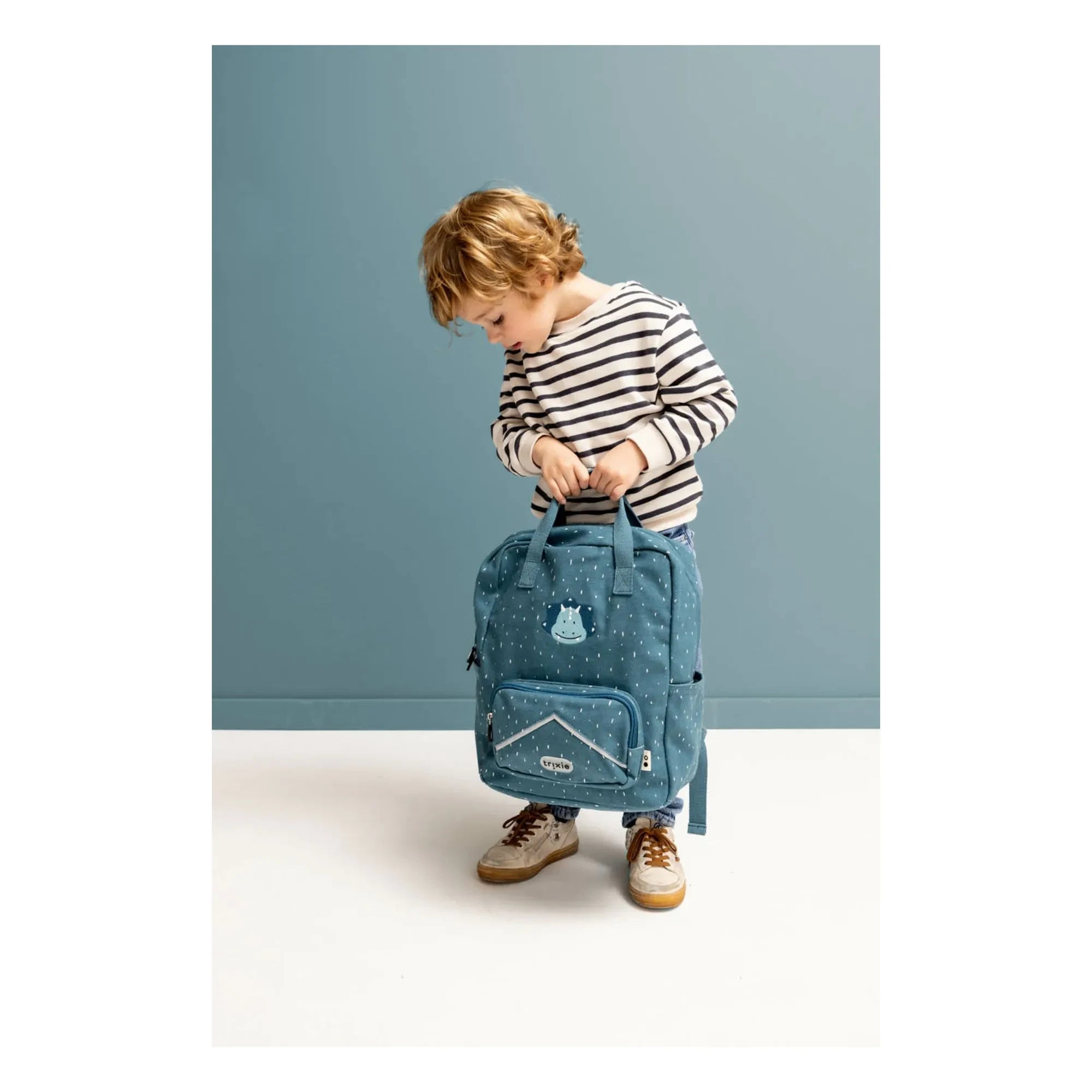 Trixie - Mr. Triceratops Großer Rucksack | Grau-Blau