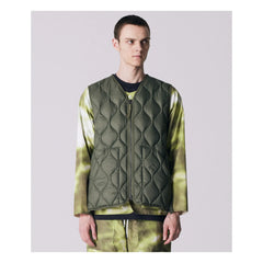 Taion - Military Unisex Nylon Sleeveless Zip Vest | Olive Green