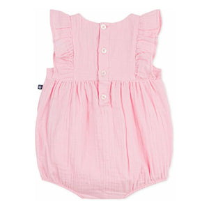 Petit Bateau - Plain Organic Cotton Gingham Romper | Pink