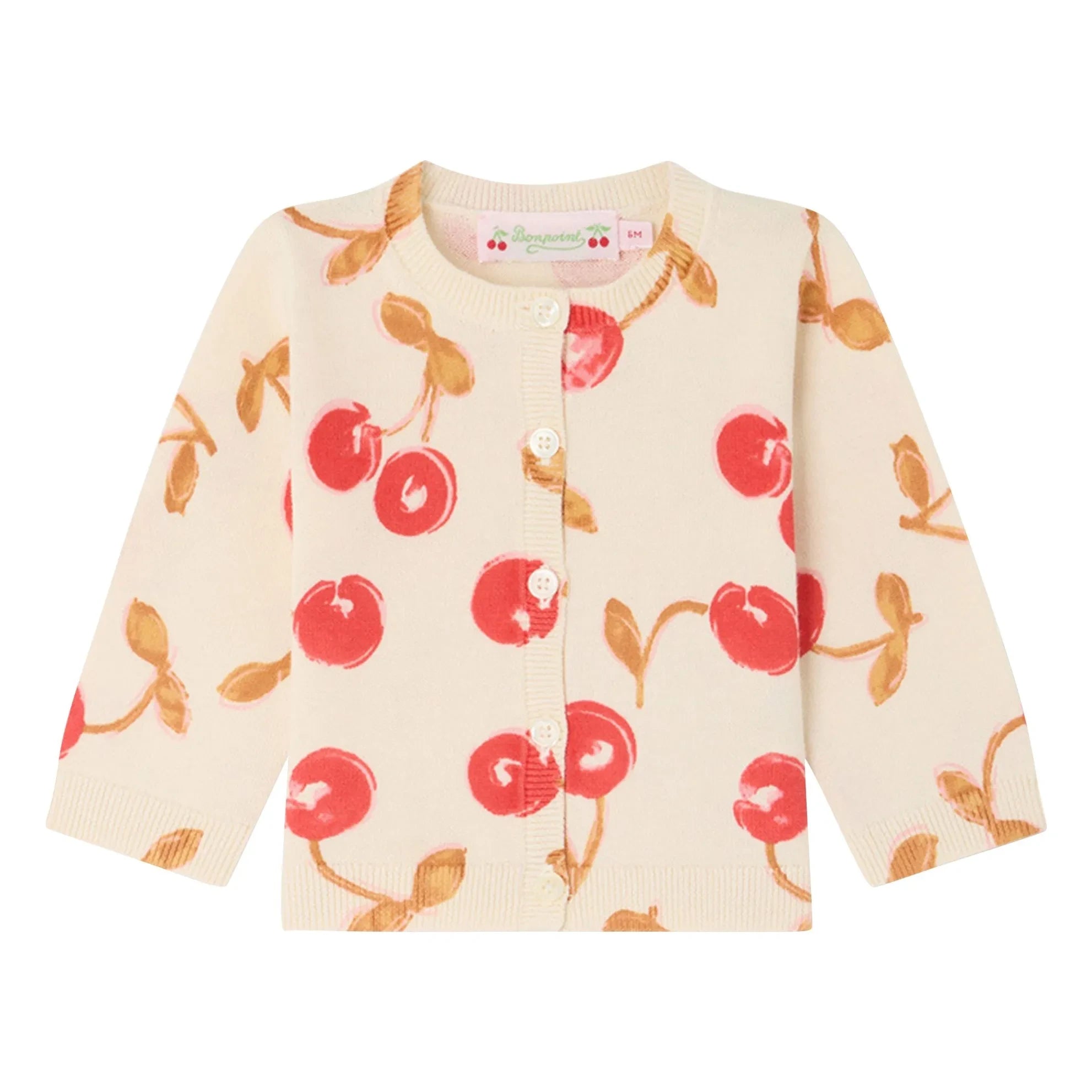 Bonpoint - Teyana Cerises Organic Cotton Cardigan | Red