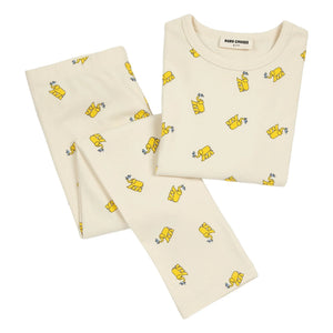 Bobo Choses - Filli Organik Pamuklu Fitilli Pijama | Bej