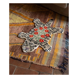 Doing Goods - Teppich mit Leopardenmuster und Blumen | Beige