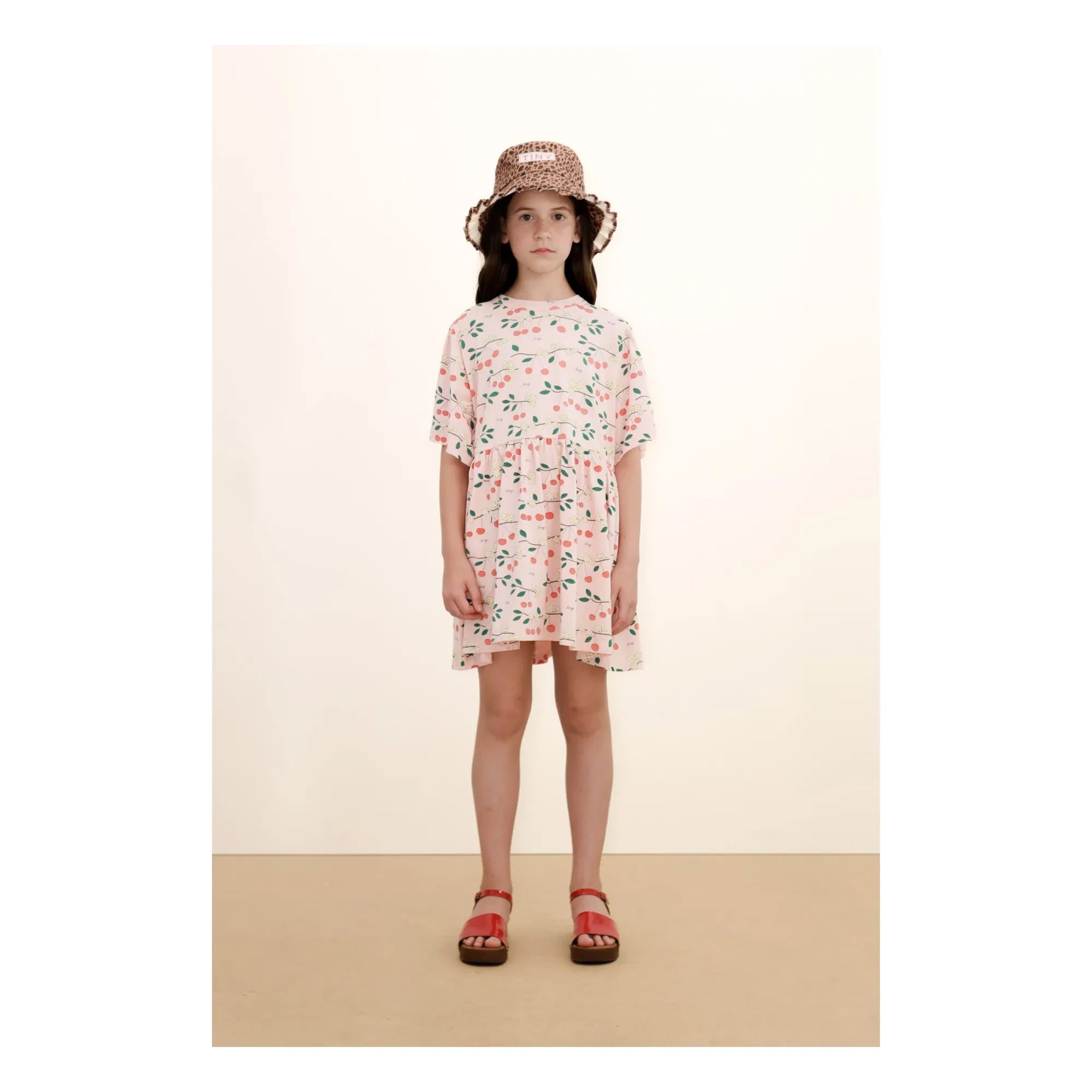 Tinycottons - Cerises organic cotton dress | Light Pink