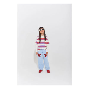 Wynken - Gestreiftes T-Shirt aus Bio-Baumwolle | Lila