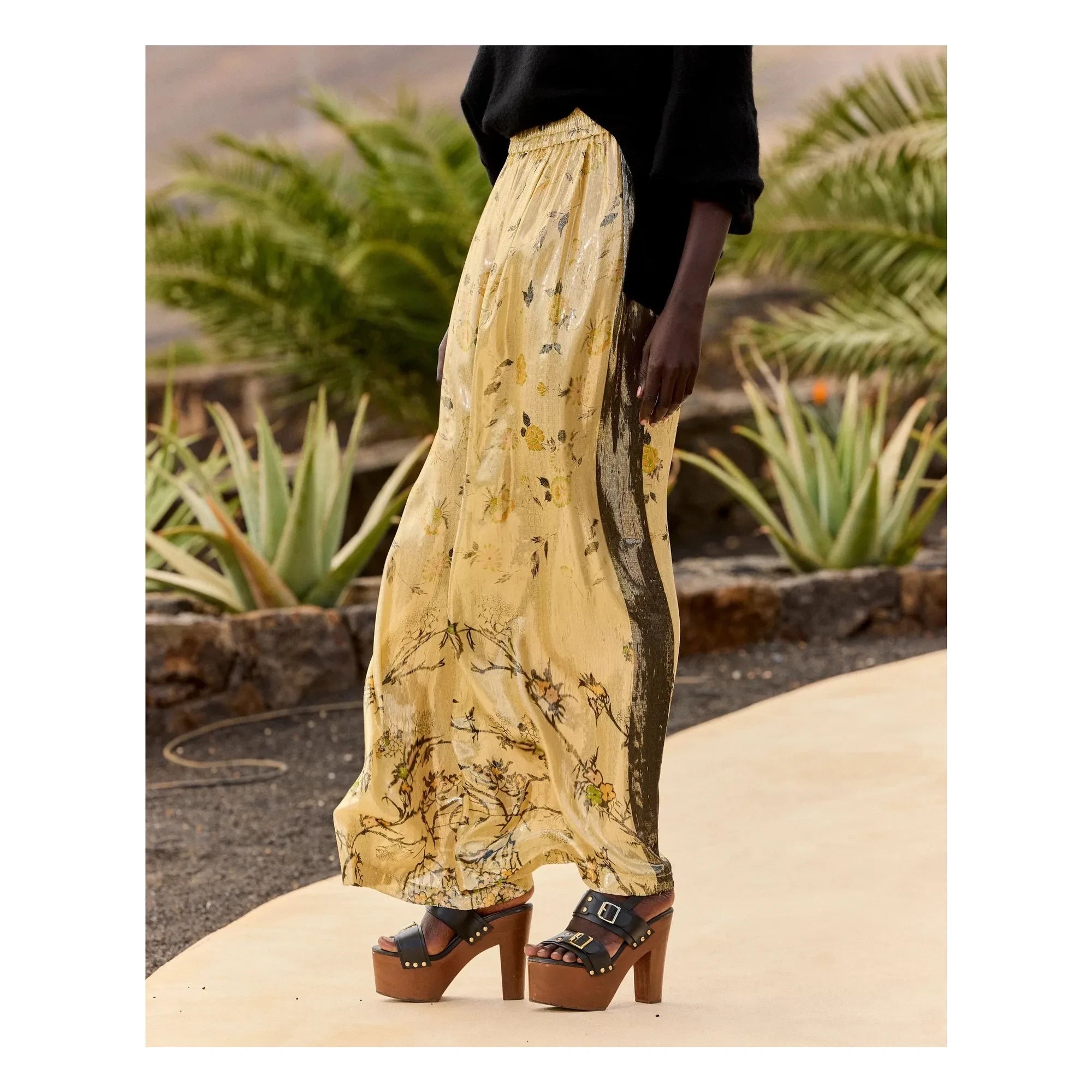Mes Demoiselles - Juliette Hose aus Seide mit Metallic-Effekt | Gold