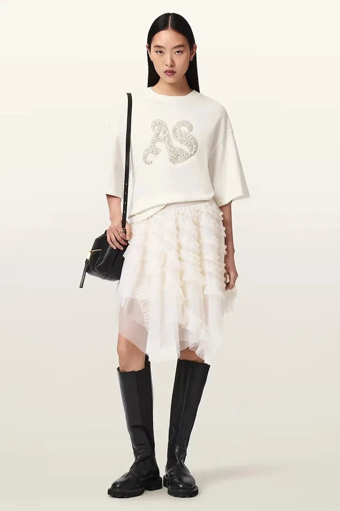 AllSaints kadın pamuklu oversize ICON tişört