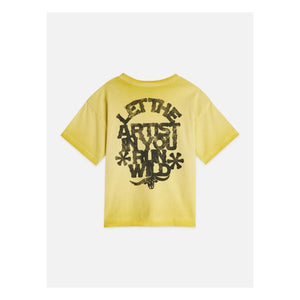 Scotch & Soda – Übergroßes T-Shirt mit Logo-Grafik | Gelb