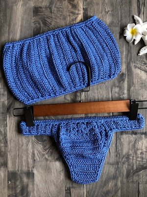 Jesminda - Örme Lacivert Bohem Bikini Takımı