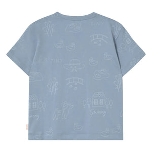Tinycottons - Tiny swans T-shirt Organik pamuk | Gri mavi