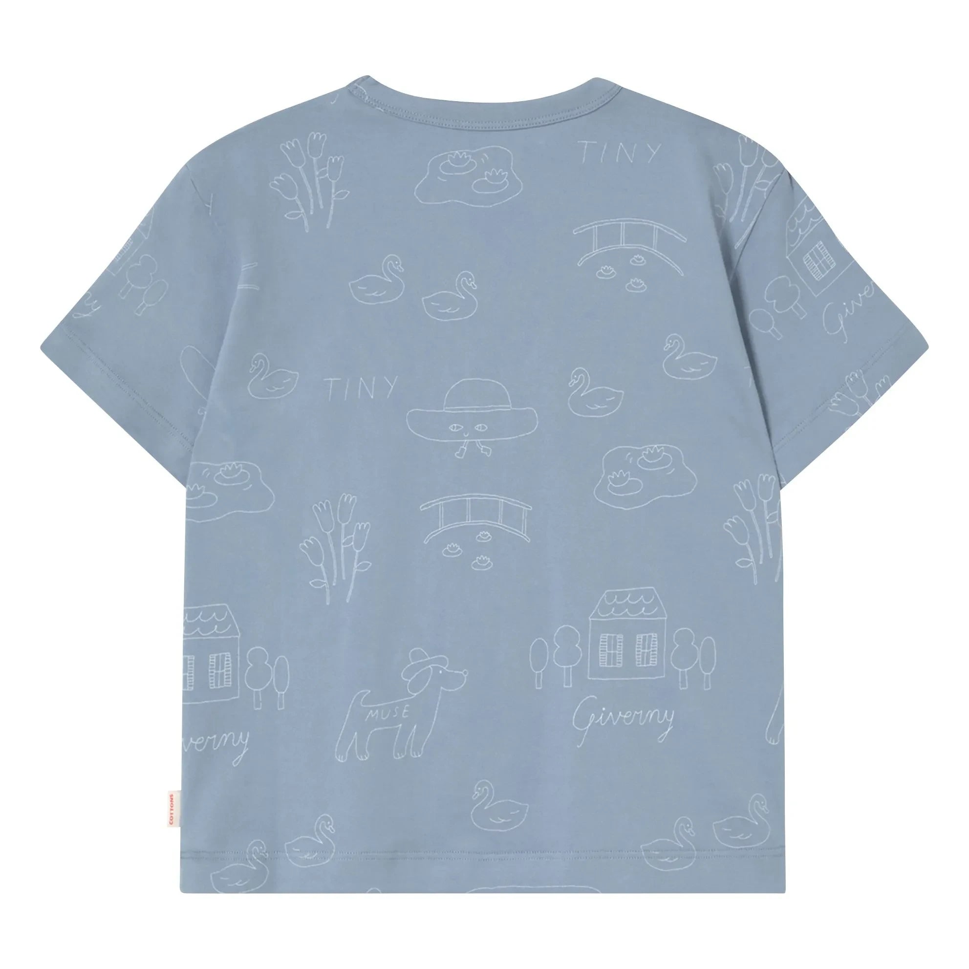 Tinycottons - Tiny swans T-shirt Organik pamuk | Gri mavi