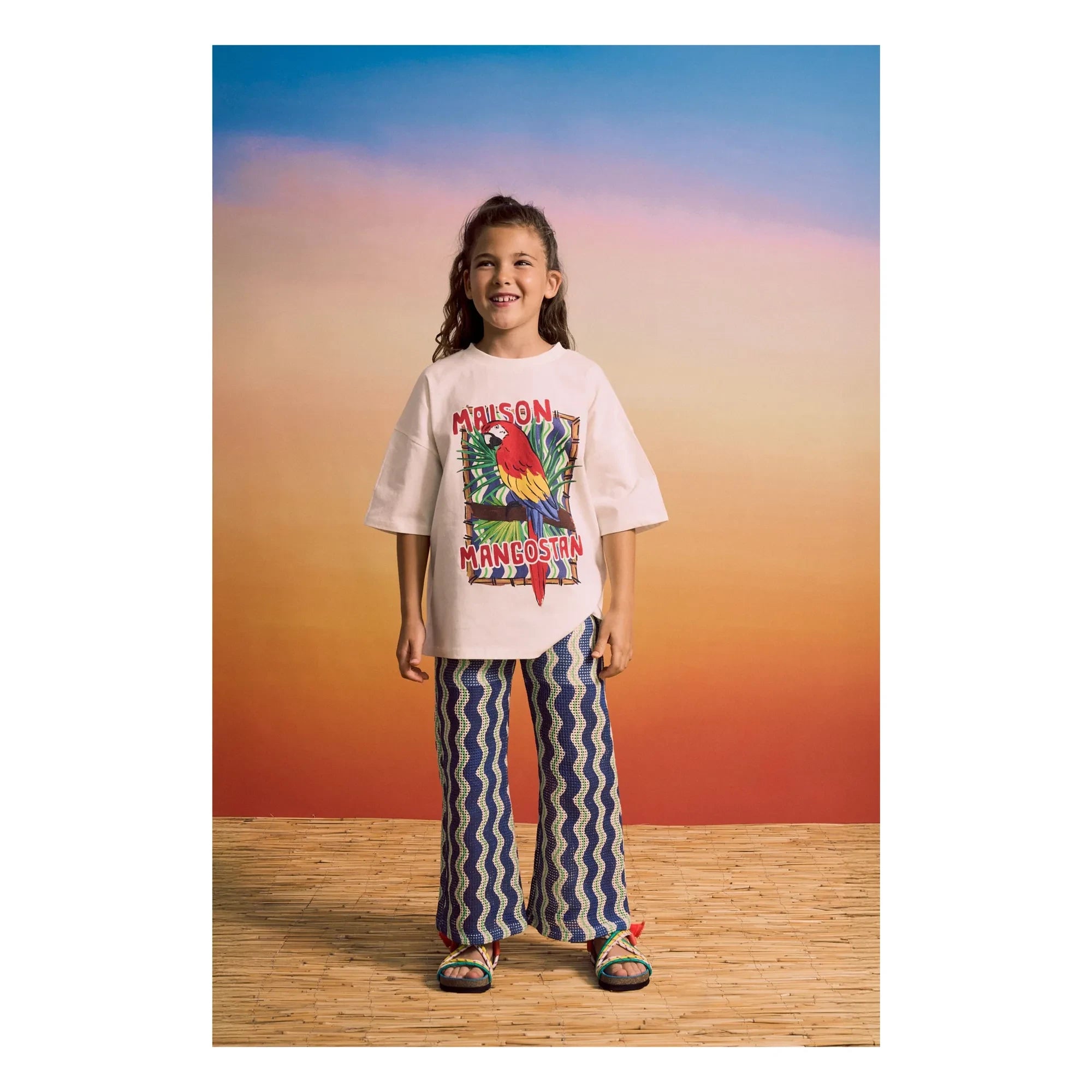 Maison Mangostan – T-Shirt Papagei | Weiß