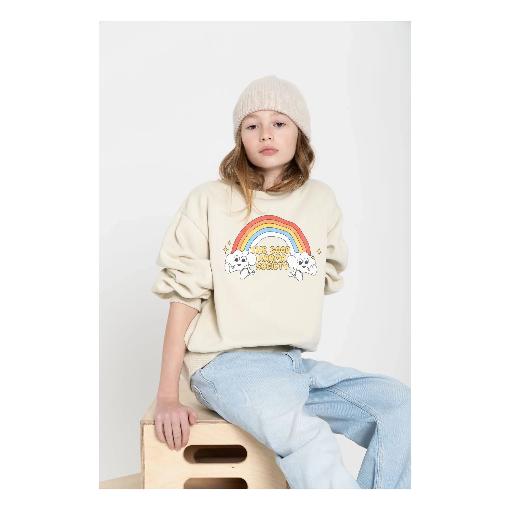 Hundred Pieces - Bisiklet yaka sweatshirt | Doğal