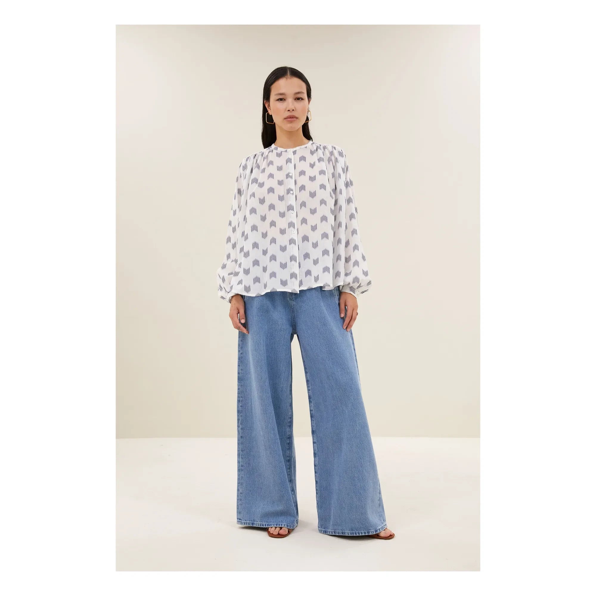 By Bar - Nyka Oase Baumwollbluse | Blau
